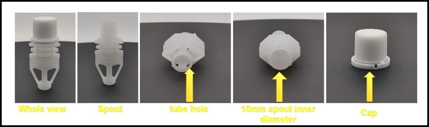 Characteristic of squeeze pouch lids with standing pouch spout (HL100S-A)